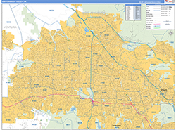 San Fernando Valley Metro Area Wall Map Basic Style 2026